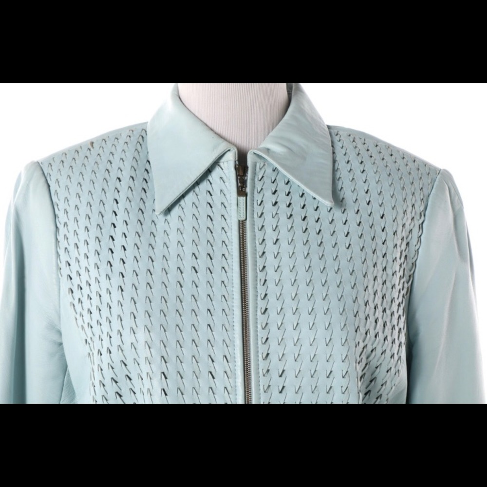 Light Blue Leather Jacket